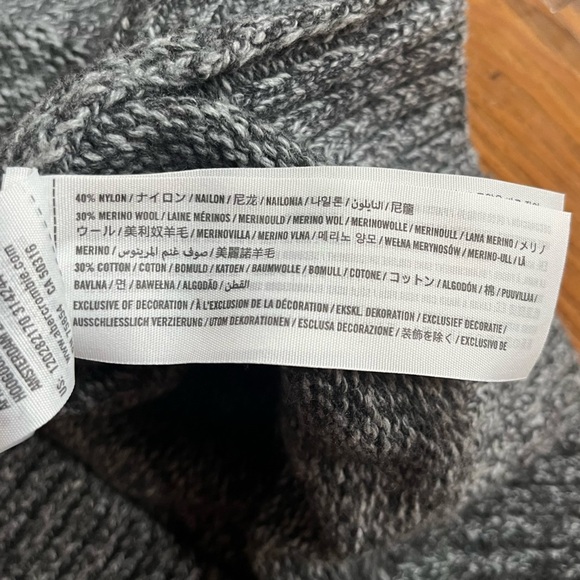 Abercrombie Merino Wool Fair Isle Gray Crew Après Ski Sweater Snowflake M - Picture 8 of 11